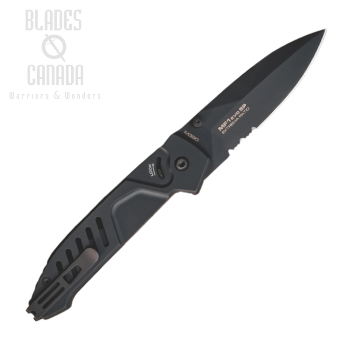 Extrema Ratio MF1 Evo SP Folding Knife, N690 Black Partially Serrated, Aluminum Black